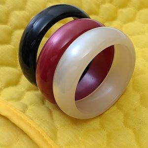 Vintage Chunky  Lucite or similar Bangle Bracelet Lot of 3